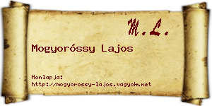 Mogyoróssy Lajos névjegykártya