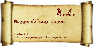 Mogyoróssy Lajos névjegykártya